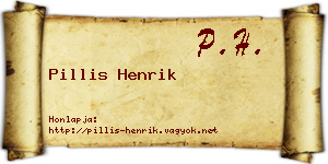 Pillis Henrik névjegykártya
